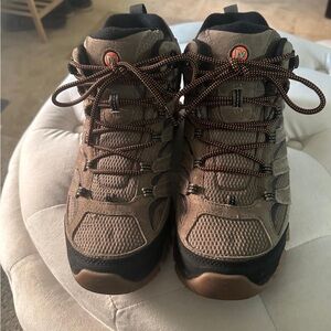 Merrell Moab 3 Mid Waterproof Men's Athletic Shoes - Olive/Gum Brown and Black